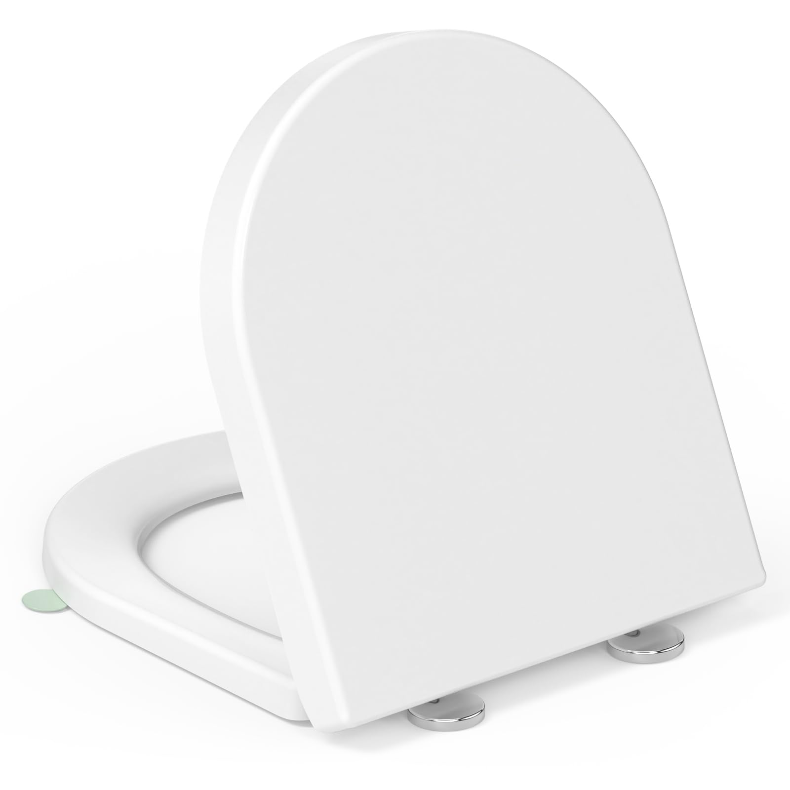 Toilettendeckel mit Absenkautomatik D-Form [KURZ],YEAUPE PRO WC Sitz mit Puller Lid,Toilettensitz mit Quick-Release Funktion für einfach Reinigung,150kg belastbar,42,5 * 36,3 * 4,9CM