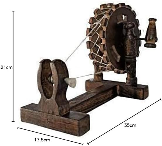 Wooden Gandhi Charkha Spinning Wheel Home Decor Decorative Handmade Item | Brown Colour
