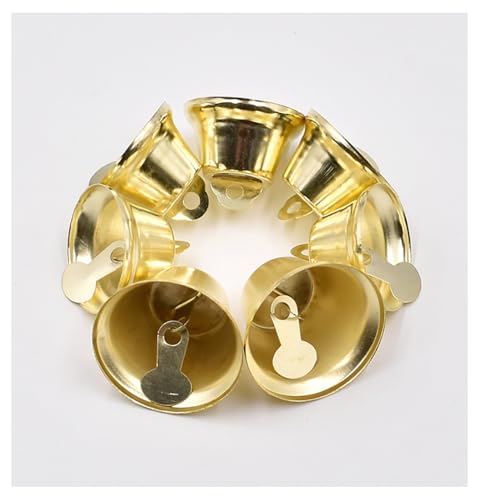 Qiantull 100 Stück 10mm Mini Glöckchen zum Basteln Gold Kleine Glocke Schellen Metallglöckchen Mini Deko Glocke Bastelglocken für Weihnachtsbaum DIY Handwerk Kranz Schmuckherstellung Deko