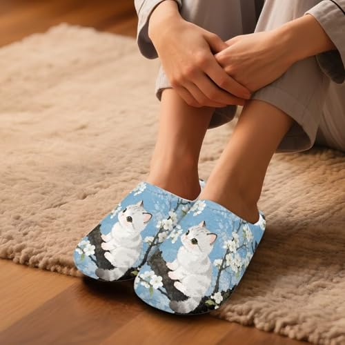 Women Men Fuzzy Plush Warm Cozy Slippers Indoor Outdoor House Shoes3