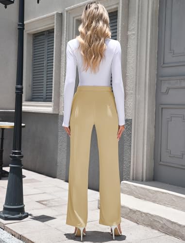 ZAFUL Womens Wide Leg Pants High Waisted Casual Pants for Women Stretchy Business Dress Work Pocket Trousers Pant