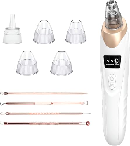 Blackhead Remover Vacuum – Black Head Remover for Face with 5 Probes and Pimple Removal Tools –...