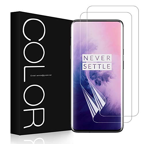 G-Color OnePlus 7 Pro/ OnePlus 7T Pro Protector de Pantalla, [2 Piezas][Alta Definición y Sensibilidad][Sin Burbujas] TPU, Protector de Pantalla para OnePlus 7T Pro/ OnePlus 7 Pro