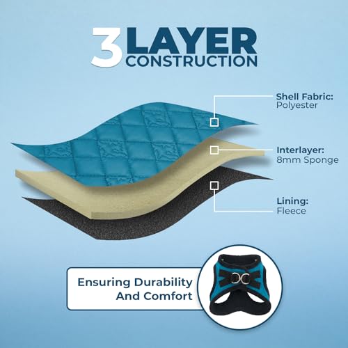 Voyager Step-in Plush Dog Harness – Soft Plush, Step in Vest Harness for Small and Medium Dogs by Best Pet Supplies - Harness (Turquoise Plush), M (Chest: 16-18") - Image 5