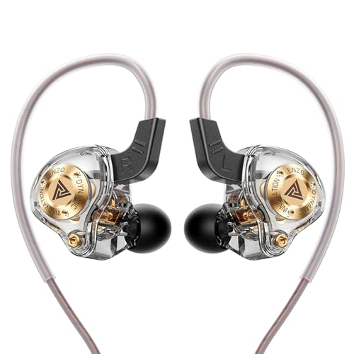 Image of Piluyaa Wired Gaming Headphones IEM Earphones with 1DD,QKZ ENZO in Ear Monitor, HiFi USB C Earbuds, Bass Sound with New 11mm Dynamic Driver for Video Music Gaming (Grey)