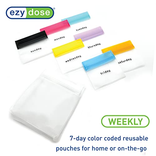 Image of Ezy Dose Reusable 7-Day Travel Pill Pouch Set, Colored Days of the Week (Pack of 2)