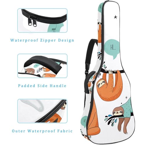 Housse guitare acoustique antichoc protégeant des rayures avec rangement accessoires