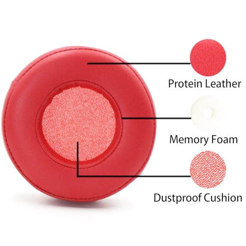 Replacement Ear Pads for Monster Beats Pro by Dr. Dre Headphones - Red | for Beats by Dr. Dre Pro Headphone, Protein Leather Ear Cups, Earpad Cushions Compatible with Monster Beats Detox Pro Headset miniatura 7