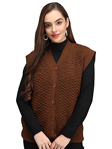 Image of eKools Women's Winterwear Woolen Sleeveless Sweaters (with Side Pockets)