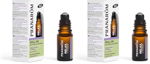 PRANAROM - Aromaboost Relax Bio - Roll-on Olfativo - Apoya los Síntomas Mentales y Físicos del Estrés - Acción Inmediata - Aceite Esencial Bio de Lavanda Verdadera - 5ml (Paquete de 2)