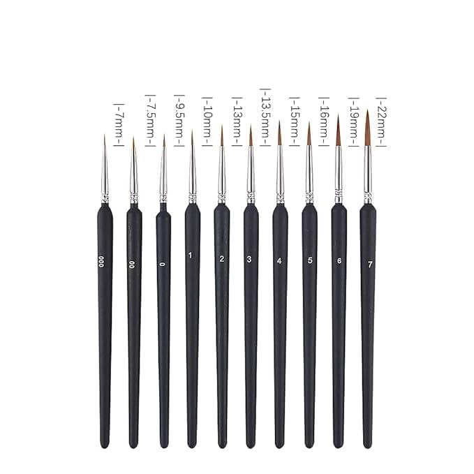 Image of Detail Paint Brushes Set with Triangular Handles,Miniature Brushes for Fine Detailing & Art Painting -Acrylic,Watercolor,Oil,Models,Figurine,Paint by Numbers Kit for Adults (Paint Brush 11 Pcs Set)