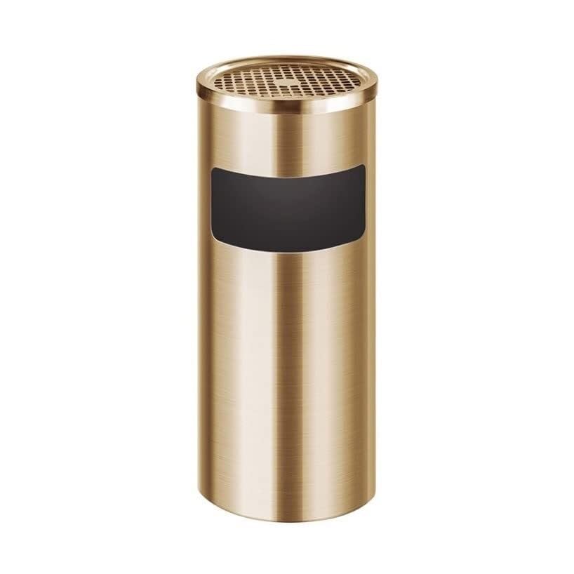 Stainless Steel Round Trash Can with Ashtray, 20L Capacity, Modern Design for Hotel & Home Use
