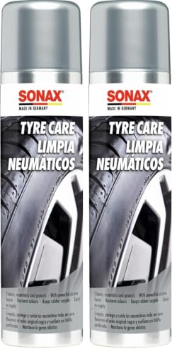 Limpiar neumáticos y cuidar la goma con SONAX producto para el cuidado de neumáticos en pack de 2