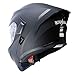 1Storm Motorcycle Modular Full Face Helmet Bike Flip up Dual Visor Sun Shield: HB89 Matt Black