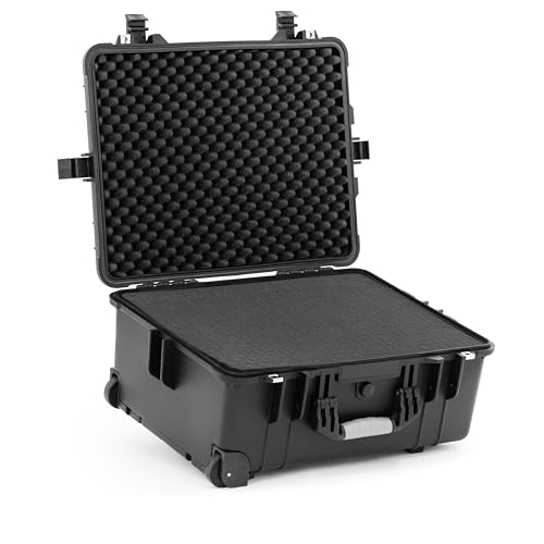 MSW-PPBOX-0D - Trolley portautensili impermeabile, antipolvere, 56 x 45,5 x 26,5 cm, manico telescopico, 2 linguette di chiusura, valigetta per il trasporto con ruote, cassetta degli attrezzi mobile