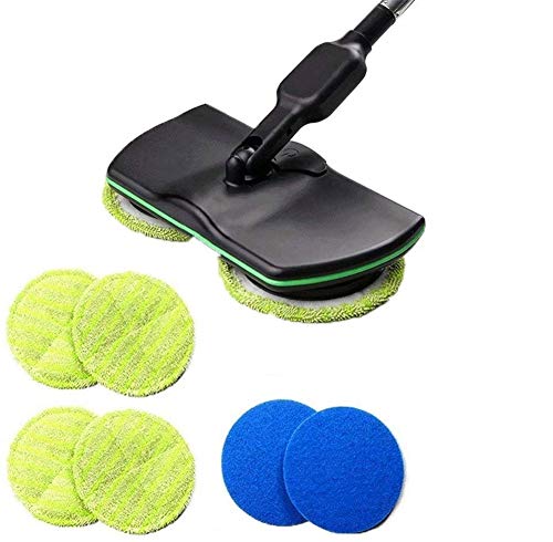 Wxyfl Fregona Electrónica Inalámbrica Limpiador para Pisos, Fregadora de Mano Aspiradora para Pisos y Alfombras con 4 Almohadillas de Microfibra y 2 Almohadillas Pulidoras