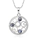 Naturstein Kette Für Damen-4 Mm Kleiner Natürlicher Sodalith-Stein, Kristall, Mikro-Inlay, Zirkon, Mehrkreisig, Rund, Anhänger, Halsketten – Kreativer, Trendiger Charme, Schicke Männer, Schmuck,