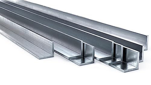 Fabal Aluminium Extruded Angle All Sizes Available, 1M Length 90 Degree Corner Angle, Mill Finish (20mmX20mmX2mm)