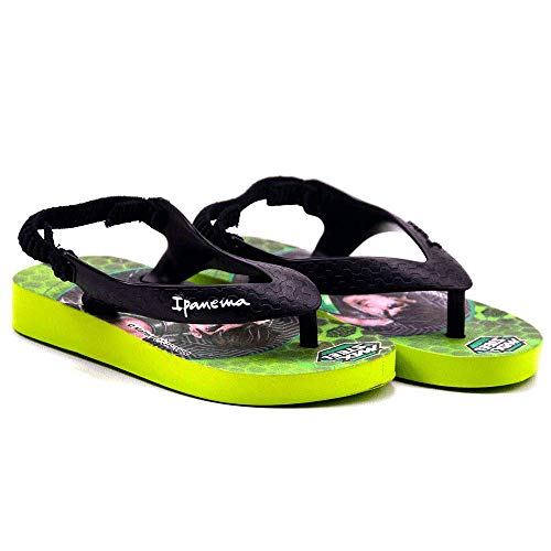 Chinelo Polly e Max Steel, Ipanema Kids, Bebê Unissex, Verde/Preto, 19