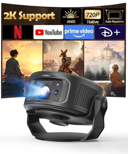Image of Magcubic Smart Projector, Mini Projector with WiFi and Bluetooth HY300GT | Portable Projector 2K Support, Voice Control, Auto Keystone, Built-in Apps, 5W Speaker Proyector for Movie Home Outdoor