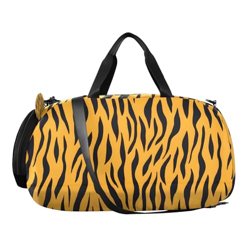 Travel Duffle Bag for Kids Boys Girls Tigers Skin Leopard Print Cheetah Sports Bag Overnighter Duffle Sleepover Weekender with Shoes Compartment4