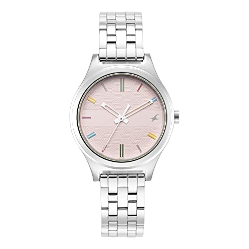 Fastrack Fastrack Stunners Quartz Analog Pink Dial Silver Metal Strap Watch for Girls - NT6152SM04