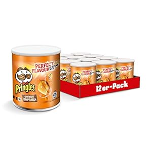 Pringles Sweet Paprika | Paprika Chips | 12 kleine Dosen für unterwegs (12 x 40g)