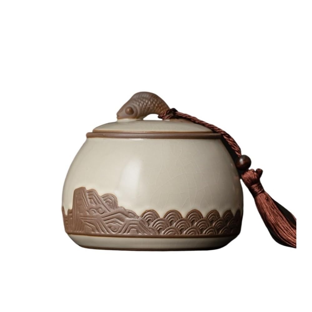 CHENGAIJIAN Tea Canister Ceramic Tea Canister Storage Container Tins Jar with Airtight Lid for Coffee Sugar, Nuts, Herb, Spice