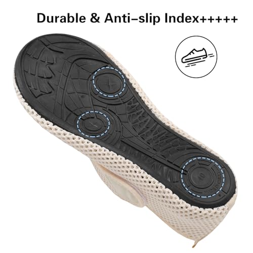 Image of Spesoul Water Shoes for Women Men Breathable Quick Dry Aqua Shoes Barefoot Aqua Socks Sneakers for Beach Swim Pool Yoga River Outdoor Water Sports 11-12 Women /8.5-9.5 Men, Vel Beige