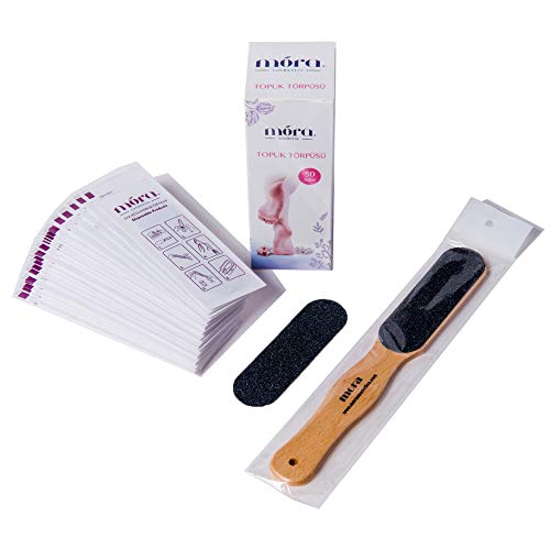 Foot File Kit 50 Pcs Grit - Replaceable Heel File - Foot Rasp - Scraper for Dead Skin - Callus Remover Care Tool - Healthy Wood - Wet and Dry Use
