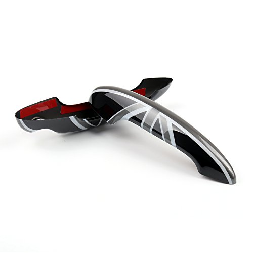 Artudatech Black Union Jack UK Design Maçaneta da porta Capa para Mini Cooper R50 R52 R53 R55 R56