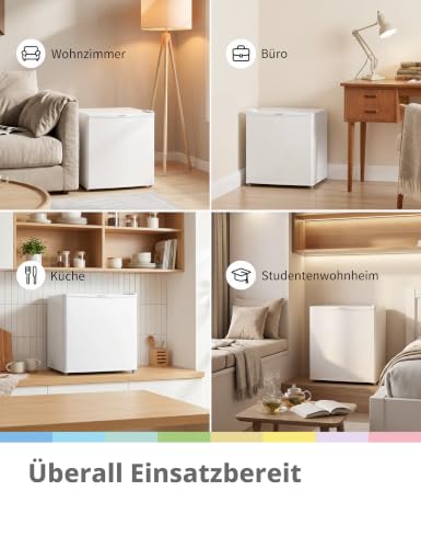 Foto von Comfee 43L Mini Kühlschrank, EEK D, 35 dB, 64 kWh/Jahr,Inverter‑Kompressor