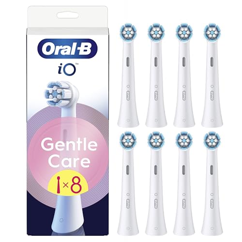 Oral-B Testine di Ricambio iO Gentle Care, Bianche, 8 Ricambi