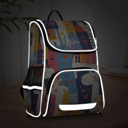 Mochila escolar portátil y reflectante con diseño de ciervo europeo 5