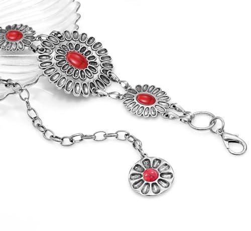 Image of Women's Concho Chain Belt Western Cowgirl Metal Waist Chain Belt for Dress