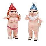MinrzPet Paquete de 2 decoraciones de pecera, estatuas de resina de gnomos desnudos para acuario, decoración de acuario, figuras de decoración de acuario, decoraciones de peceras pequeñas, decoración