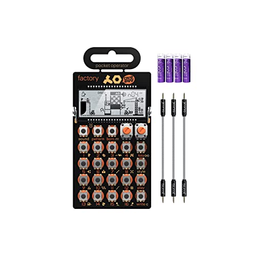 teen age engineering Pocket Operator PO-16 Factory Lead and Chord Synthesizer and Sequencer Bundle with Blucoil 3-Pack of 7