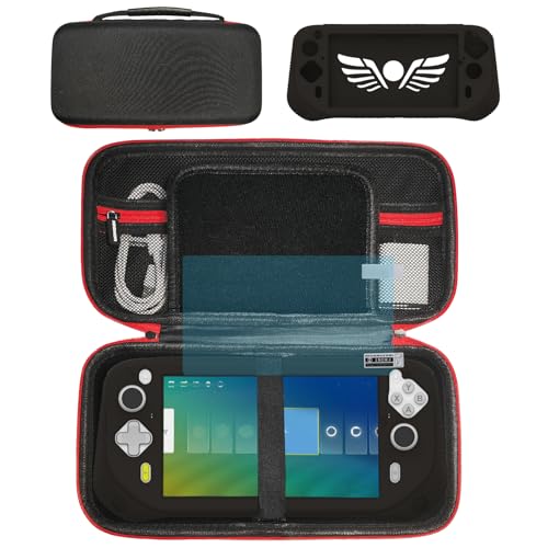 XEGIMOR Silicone Cover and Carrying Case Compatible With Logitech G Cloud Gaming Handheld, Screen Protector for Logitech G Cloud Console Accessories (Black/Black)