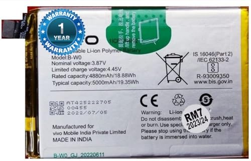 Image of Original B-W0 Battery for Vivo Y35 (2022) V2205-5000mAh Battery with 1 Year Warranty**(SEPHY17)