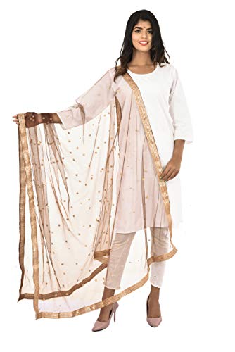 Image of YOUTHQUAKE Women's Embroidered Net Dupatta
