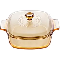 Cazuelas Visions VISIONS Visiones Pyroceram Reverse Cuadrado Cacerola con Tapa de Vidrio, Color marrón, 22,3 x 17,5 x 7,5 cm