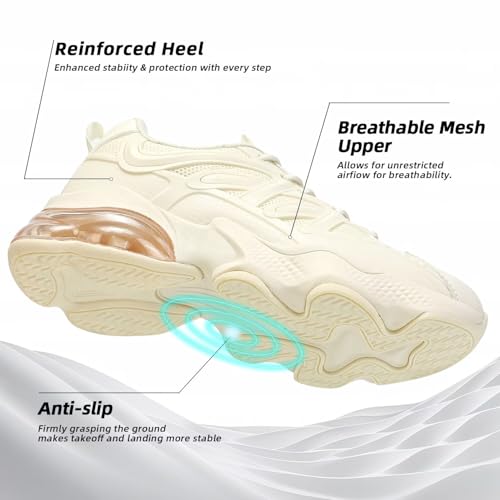 Image of Womens Walking Running Shoes Air Cushion Tennis Sneakers Fashion Breathable Basketball Sport Gym Fitness Cross Trainers