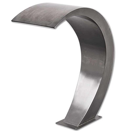 Preisvergleich Produktbild Edelstahl Wasserfall Moon I - small, Teich Schwimmteich Design Wasserspiel mit gebogenem Edelstahlelement (Moon I small)