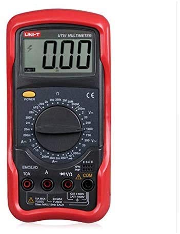 UT55 Digital Multimeter DC AC Volt Amp Ohm Capacitance Hz Temp Tester - RED