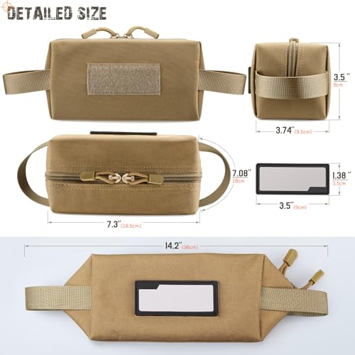 LIVANS Tactical Ammo Storage Pouch for Bullet 2-Pack Canvas Zipper Pouch Small Tool Bag Multi-Purpose Storage Organizer with ID Patch