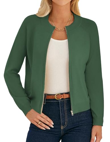 Image of GRACE KARIN Womens Long Sleeve Zip Up Cardigan Sweaters Lightweight Sweater Jacket Knitted Fashion Clothes