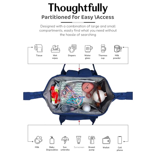 Image of StarAndDaisy Diaper Bag for Mothers for Travel /Maternity Bag with 16 Multi-Purpose Pockets with Quick Access Diaper & Mobile Pocket /Diaper Bag for Baby