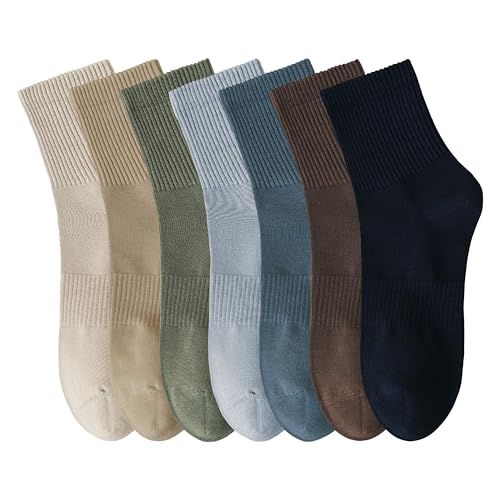 Image of Womens Cotton Anti-Pilling Quarter Crew Socks | Moisture-wicking, Odor-control, Lightweight, Office /gym, 7-pair, US 6-10
