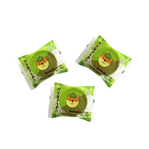 Tokimeki Baumkuchen Matcha Dreierpack - Japanischer Baumkuchen mit Matcha-Geschmack - 3x 70g - OG ASIA - 210g