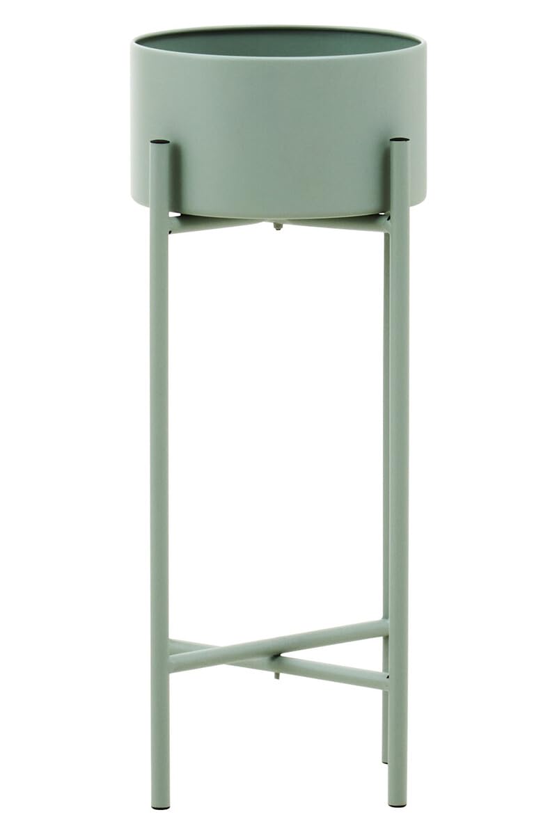 Premier Housewares Small Green Floor Standing Flower Planter Contemporary Indoor Plant Garden Pots With Sleek Iron Frame Planters Indoor Herb Planter 23cm x 51cm x 23cm